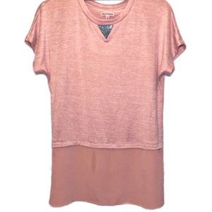 JUICY COUTURE Pink Embellished Mixed Media Top